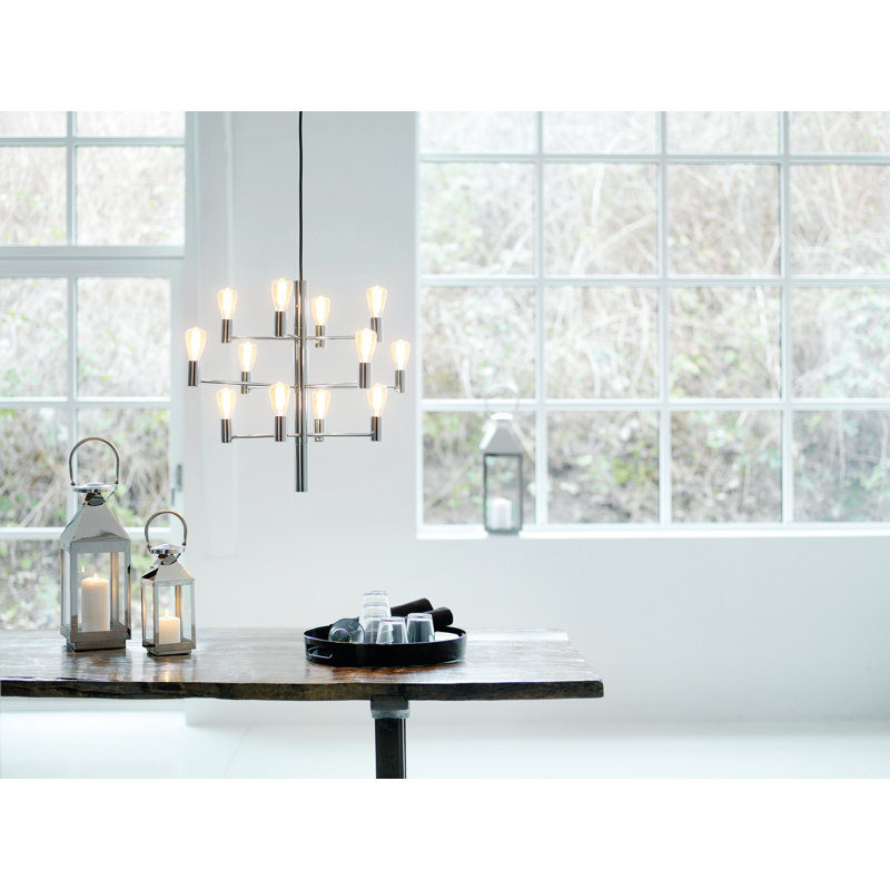 Manola 12 - Light Candle Style Chandelier, Chrome
