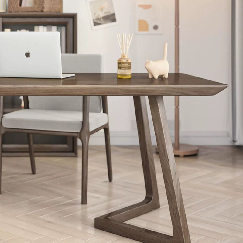 Bureau moderne en bois massif minimaliste, H 29,5 po x l 55,1 po x P 27,6 po