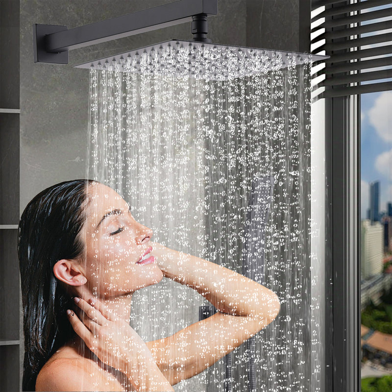 Système de douche au plafond 12 po, Noir mat