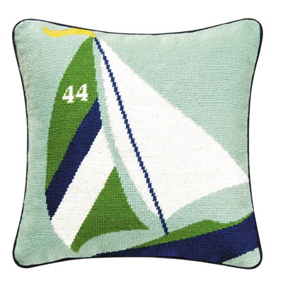 Sailboat Needlepoint Pillow
