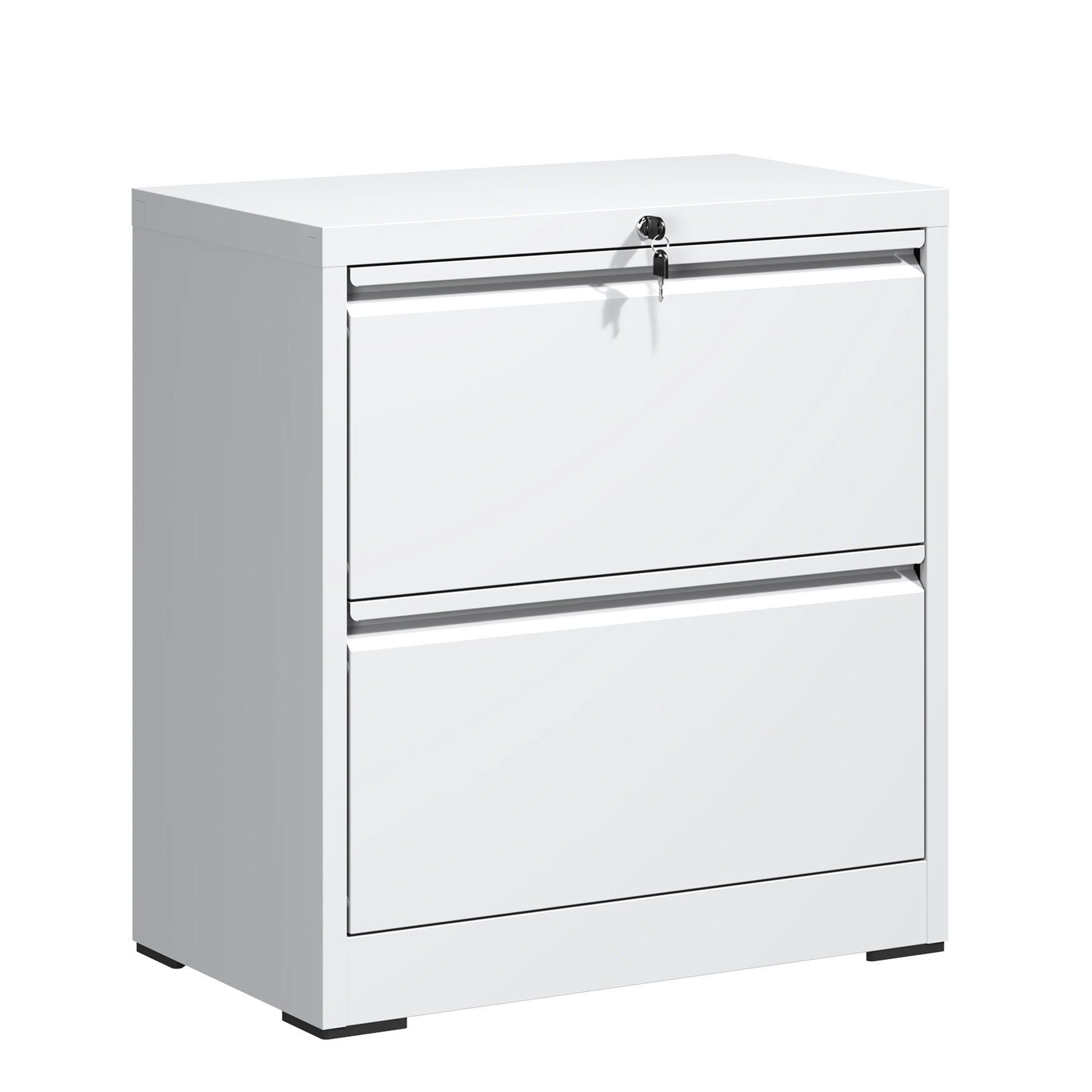 Inbox Zero 2 Drawer White Steel Horizontal Filing Cabinet, Build ...
