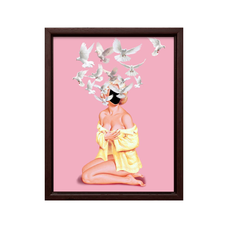 Femme en robe No2, Canvas, Brown Framed, 11"H x 14"W