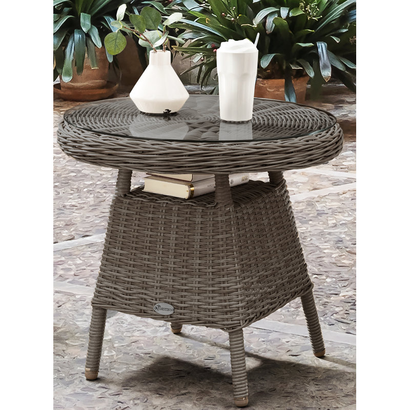 Crato Round 60Cm L Side Table, Gray