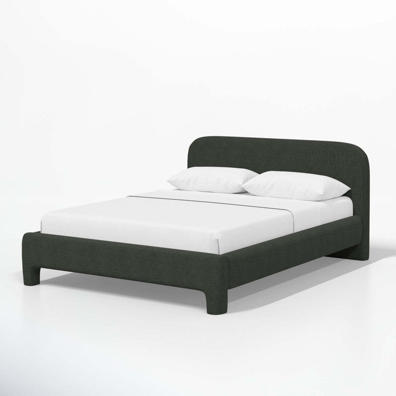 Illy Upholstered Standard Bed, Twin, Classic Black Linen