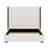 Tall Headboard Upholstered Bed With Vertical Striped And Wingback Design