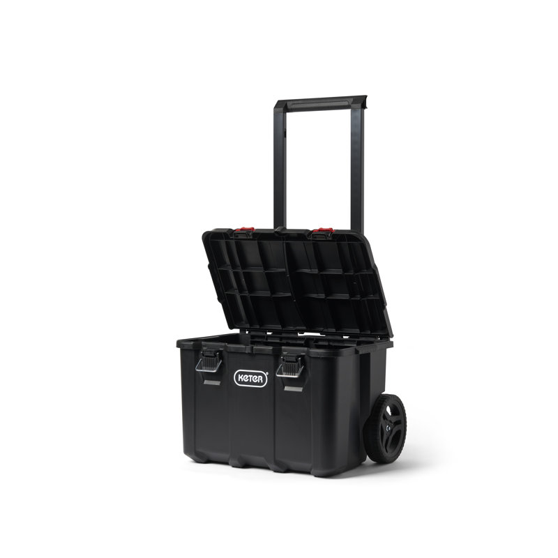 Black Resin Rolling Tool Box System with Modular Storage