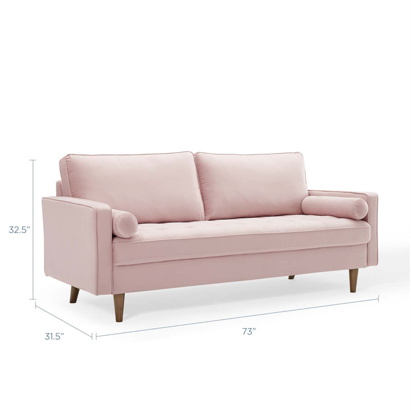 Valour Performance Velvet Sofa by Modway, Pink Velvet