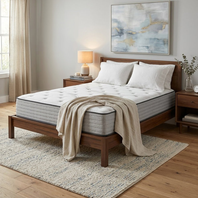 Sleep by Wayfair™ 10"/12"/14" Firm Hybrid Mattress, Queen, Gray Waves, 14"