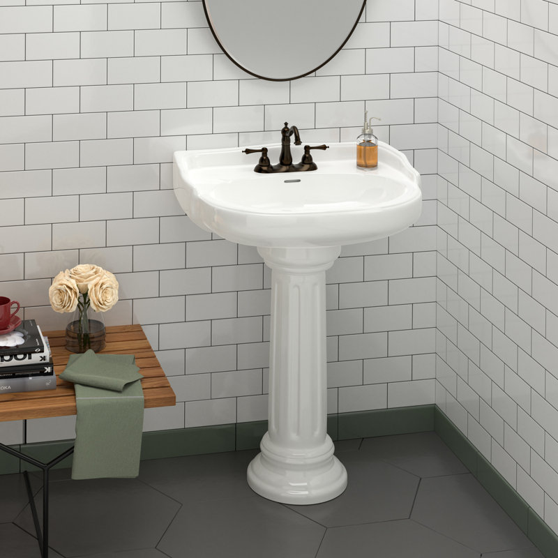 Barclay Victoria 21.75'' Vitreous China Oval Bathroom Sink with Overflow, White, 8" Centers