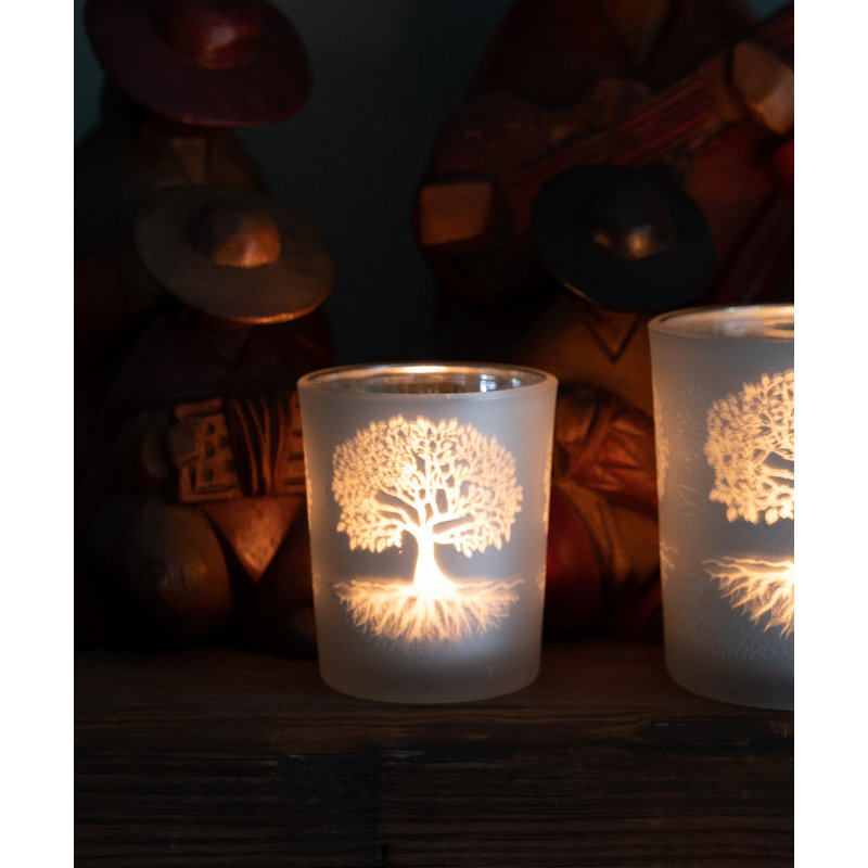 Glass Tabletop / Centrepiece Tealight Holder, 5.7 cm H x 5.5cm W x 5.5cm D