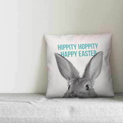 Hippity Hoppity Hippity Hoppity Happy Easter Throw Pillow