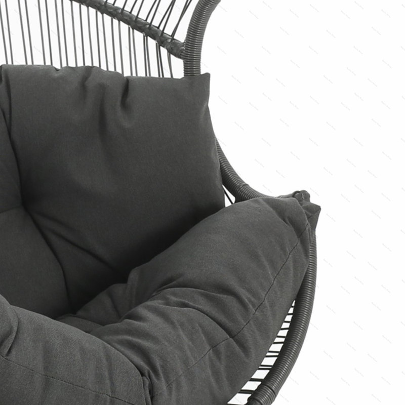 Fauteuil oscillant d'extérieur en osier Palos, Gris foncé