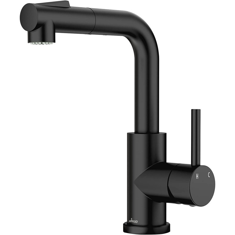 APPASO Pull Out Kitchen Faucet, Matte Black