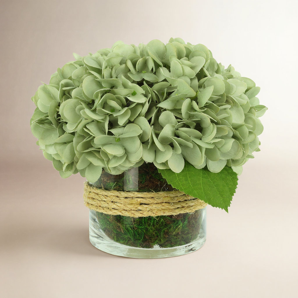Sarina Hydrangea Floral Arrangement, Green
