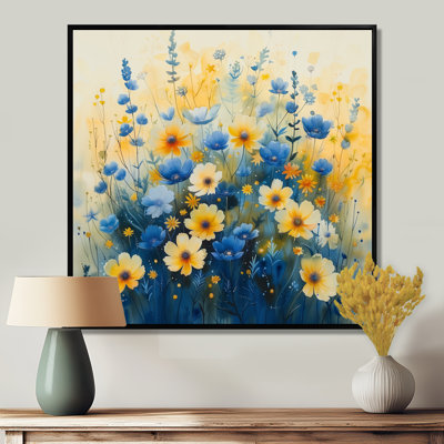  «Yellow Blue Garden Of Dreams Daisy S I - Daisy, reproduction d'art murale