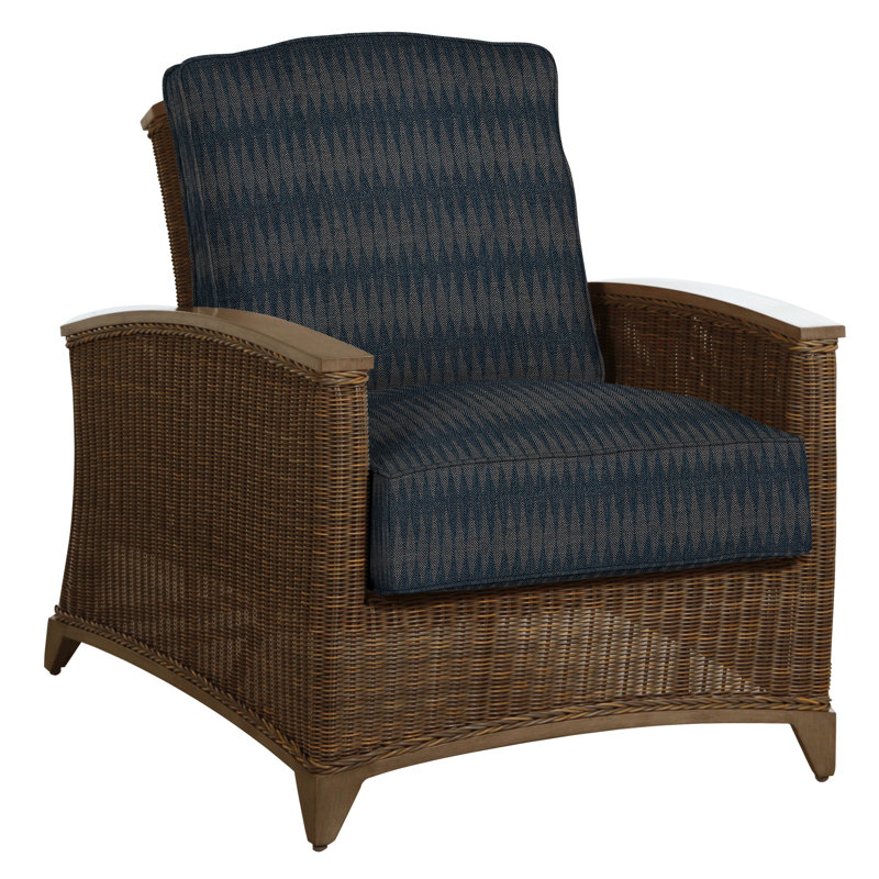Astoria Patio Chair with Cushions, Astoria #90 Raffia/Oak, Welt, Tweed Toffee