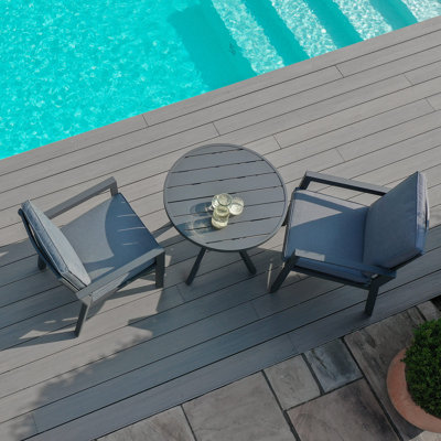 Briceyda 2 - Person Patio Dining Set Round Table with Cushions Included