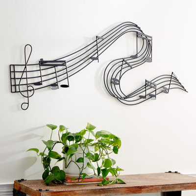 Black Metal Musical Notes Notes Home Wall Decor