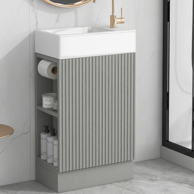 Ensemble de meuble-lavabo simple 18,6 po avec plateau en céramique Treydon
