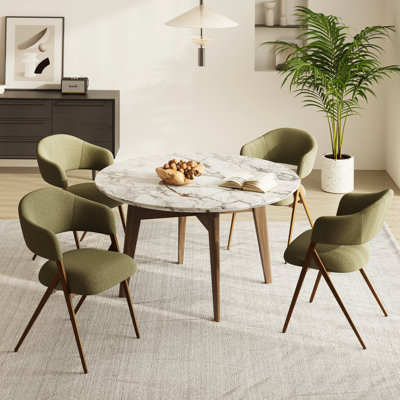 Upholstered Dining Chair Metal ArmChair With Backrest