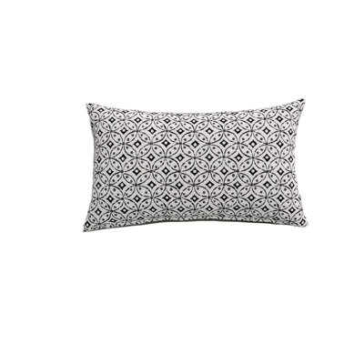 Housse de coussin et insert rectangulaire Liza en blanc / noir