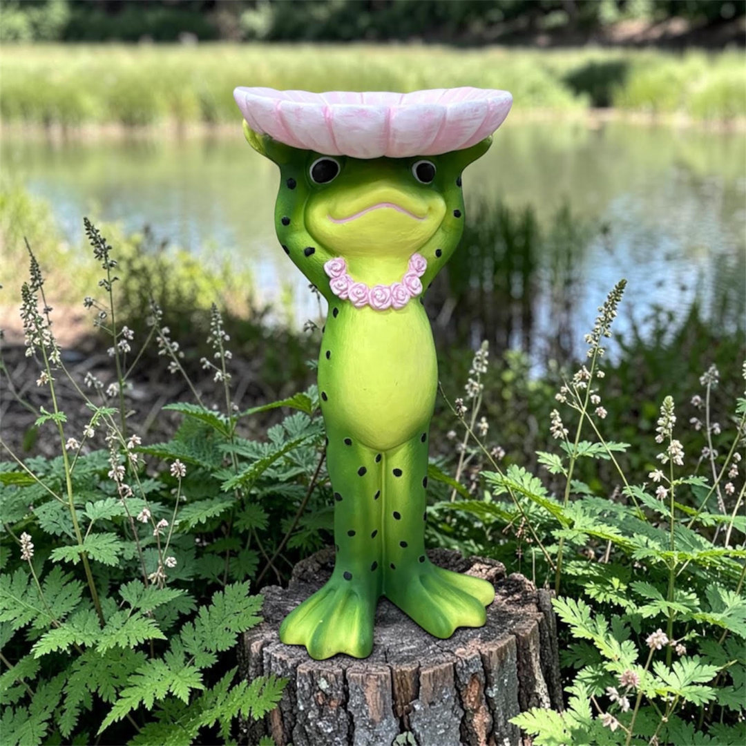 Frog Water Resistant Polyresin Garden Statue