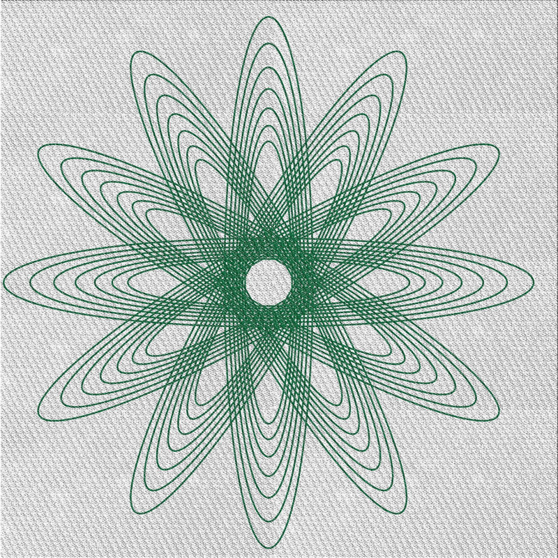 Tapis de zone verte à motif, Carré 8 pi