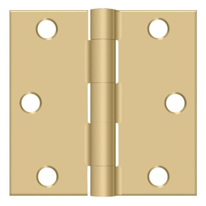 3'' x 3'' Steel Butt Bearing Hinge, Brushed Brass