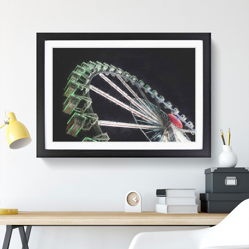 Ferris Wheel Vol.1 - Framed Print, 48cm H x 65cm W x 2cm D, Black Framed