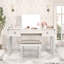 Ensemble de coiffeuse à miroir avec tiroirs, ensemble de coiffeuse de chambre à coucher avec miroir et tabouret, coiffeuse rabattable-242268348