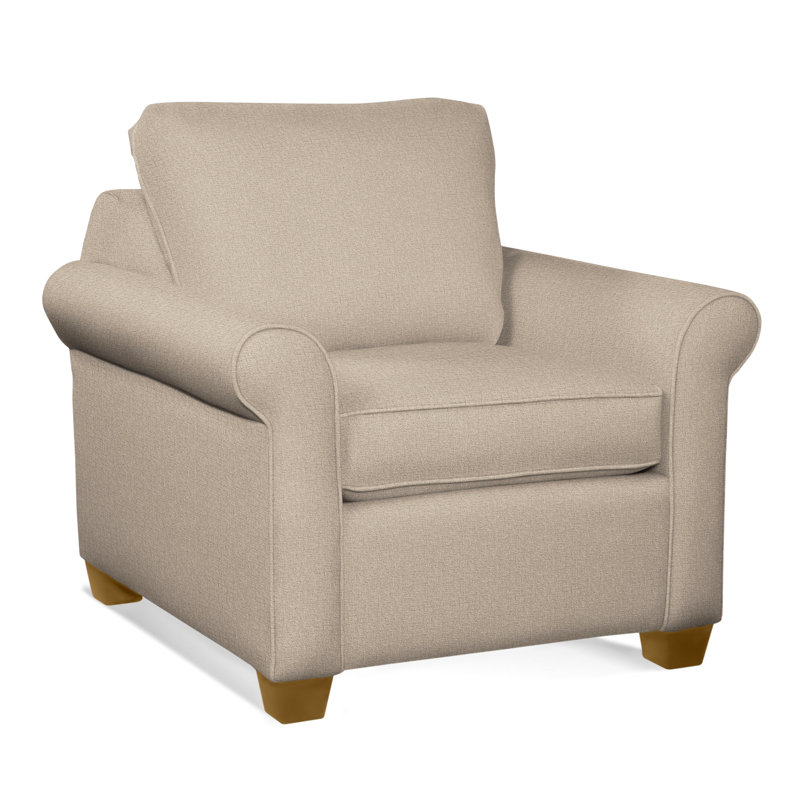Park Lane Upholstered Armchair, Havana Finish, Basic Beige, 0317-85