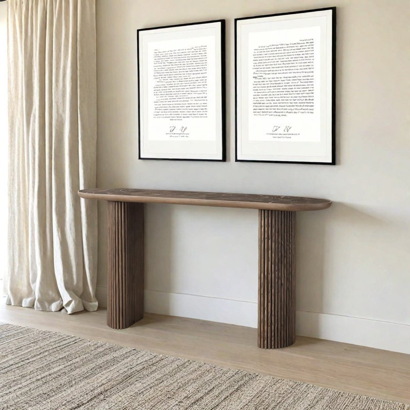 Retro Minimalist Console Table, Brown, Brown
