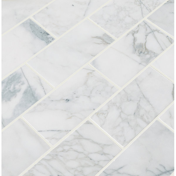 Ackland Venatino Elysia Subway 3 in. x 6 in. Honed Marble Floor and Wall Tile