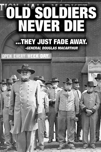 "old soldiers never die" par wilbur pierce, impression, H 66 po x l 44 po