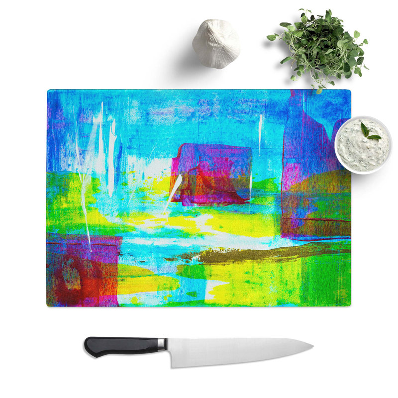 Tempered Glass Art Painting Vol.187 Chopping Board, 28.5 cm W x 20 cm L