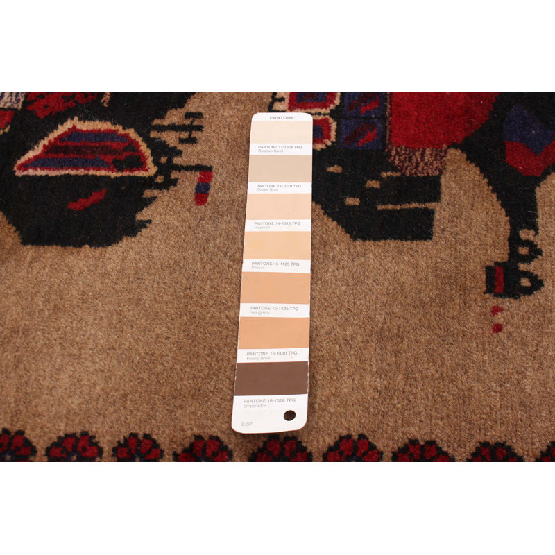 Largeros One-of-a-Kind 2'11" x 4'7" New Age Rectangle Wool Area Rug in Tan