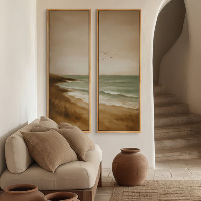Ensemble de 2 reproductions d'art encadrées sur toile 60 "x 20" x 2 pièces