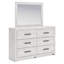Ensemble de commode 2 tiroirs Cany, 6 tiroirs, poignées noires, blanc délavé