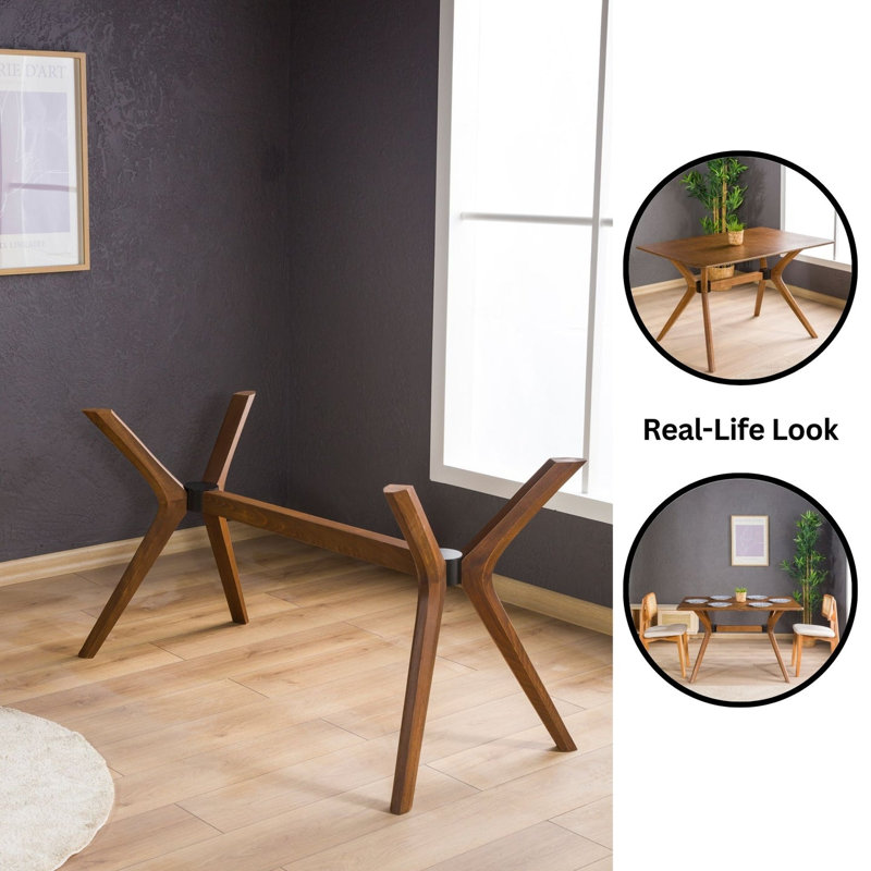Base de table moderne en bois de hêtre massif Mid Mid Century