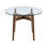 Etna Bistro Table In Clear Glass With Walnut Base