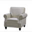 Chaise d'appoint classique en velours avec pieds tournés en bois massif et fauteuil rembourré-683041194