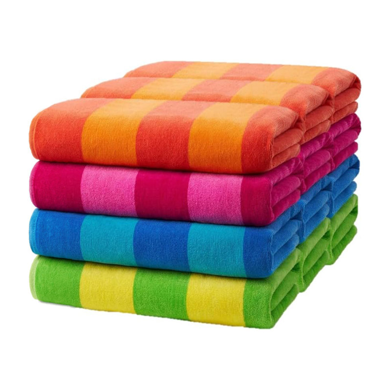 Stokely Plush Two-Tone Velour Beach Towels | 100% Cotton, Pool Towels 29"x58", Pool Towels: 12 pack