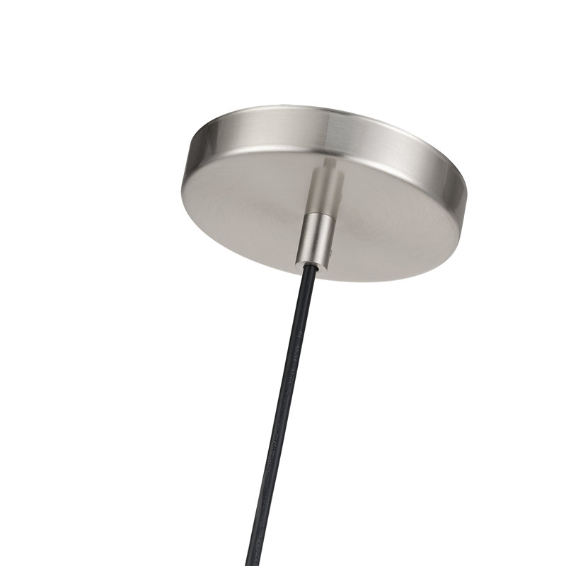 Mini-luminaire suspendu en nickel brossé 1 lumière Zolana, Argent argent, Nickel brossé