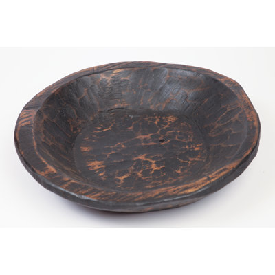 Jeremie 15" W Round Handmade Wood Decorative Bowl