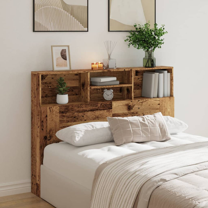 Melby Headboard Cabinet, Single (3'), Old Wood