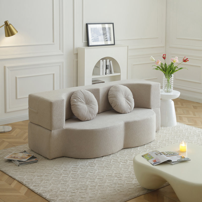 Canapé-lit convertible pliant à compression, sans assemblage, Beige