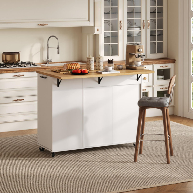 93 cm W Kitchen Island with Top, White