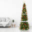 Arbre de noël artificiel à 60 5,5 secondes pré-décoré avec 150 lumières claires et blanc