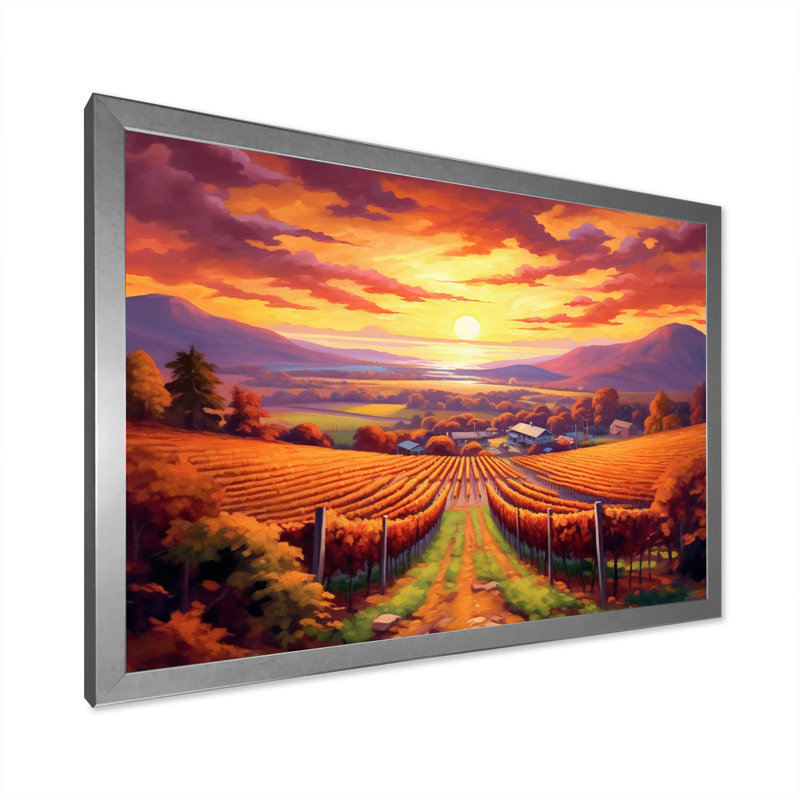 " Valley Getaway IV ", 12" H x 20" W x 1" D, Silver Single Picture Framed