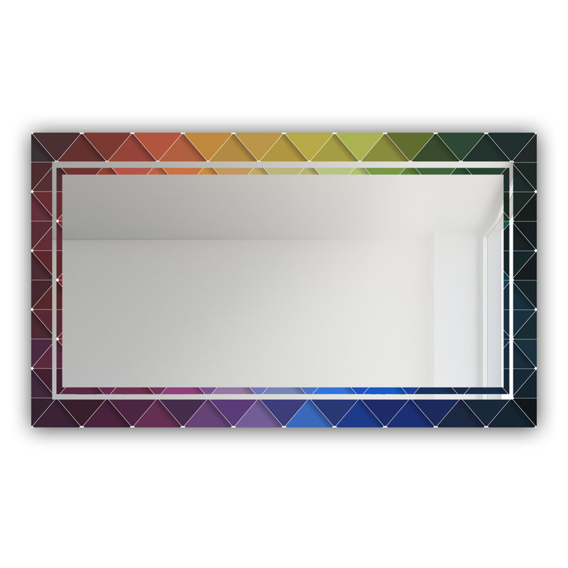 Glam Modern & Contemporary Vanity Mirror, 48" H x 30" W, Triangular Colorfields 1